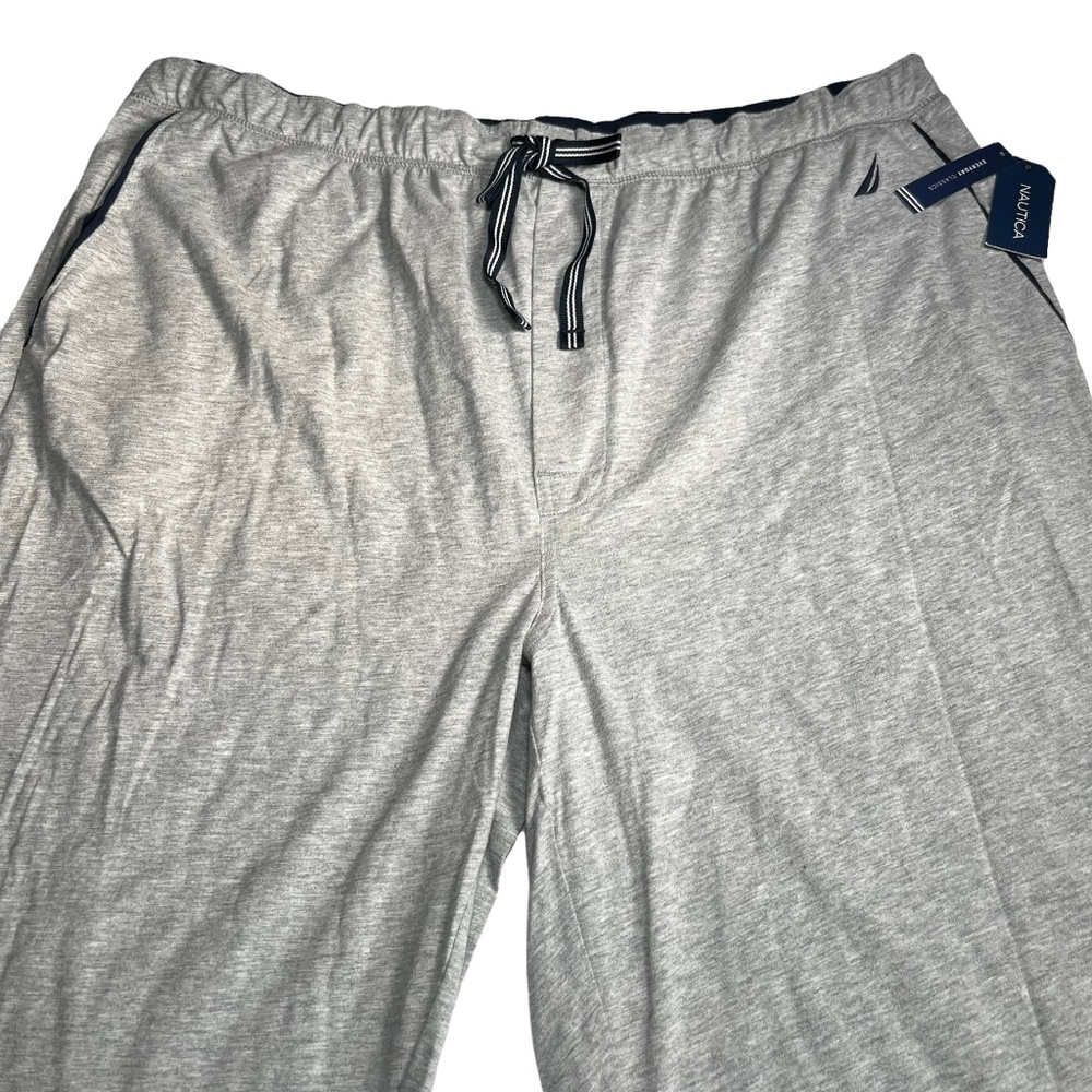 Nautica Mens‎ Lounge Pants Gray Heathered Adjustable Drawstring Waist XXL New